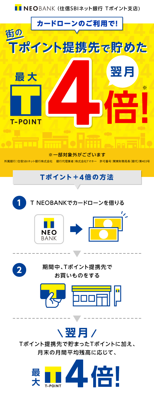 T NEOBANK カードローンボーナスキャンペーン