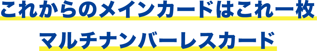 これからのメインカードはこれ一枚マルチナンバーレスカード