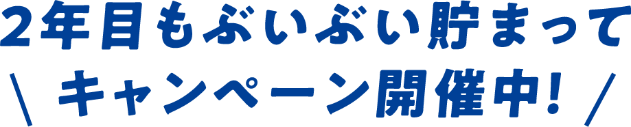 2年目もぶいぶい貯まってキャンペーン開催中！