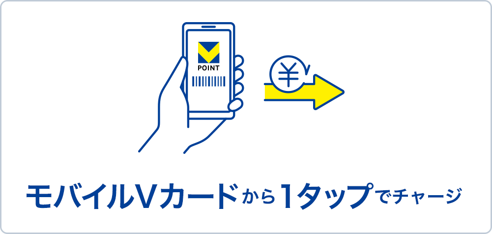 モバイルVカードから1タップでチャージ