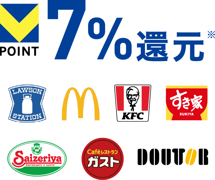 Vポイント7%還元